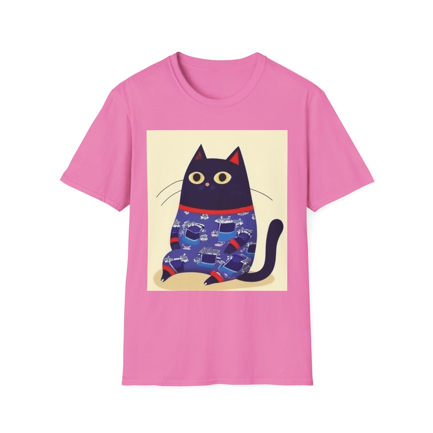 Cute Cat Illustration Unisex Softstyle T-Shirt