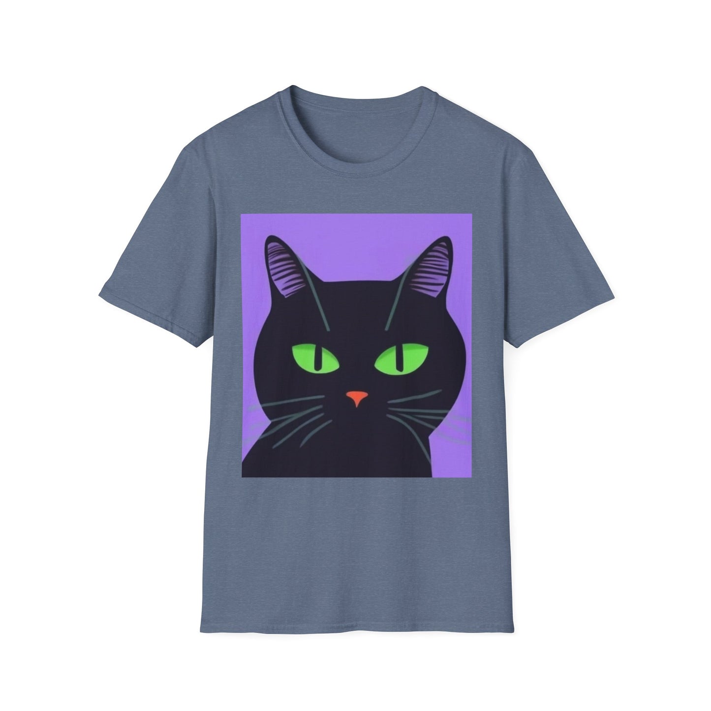 Cool Black Cat Unisex Softstyle T-Shirt - Perfect for Cat Lovers