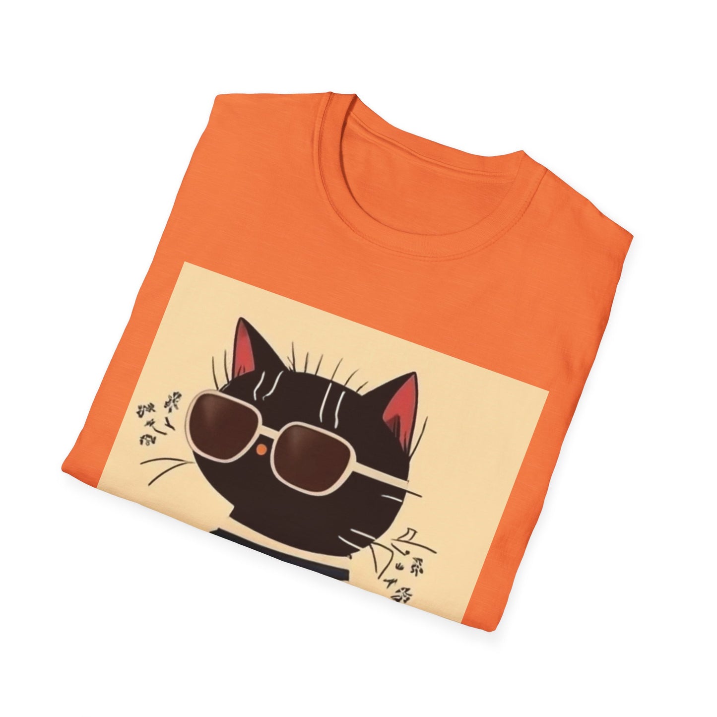 Unisex Softstyle T-Shirt Cat With Cool Glasses