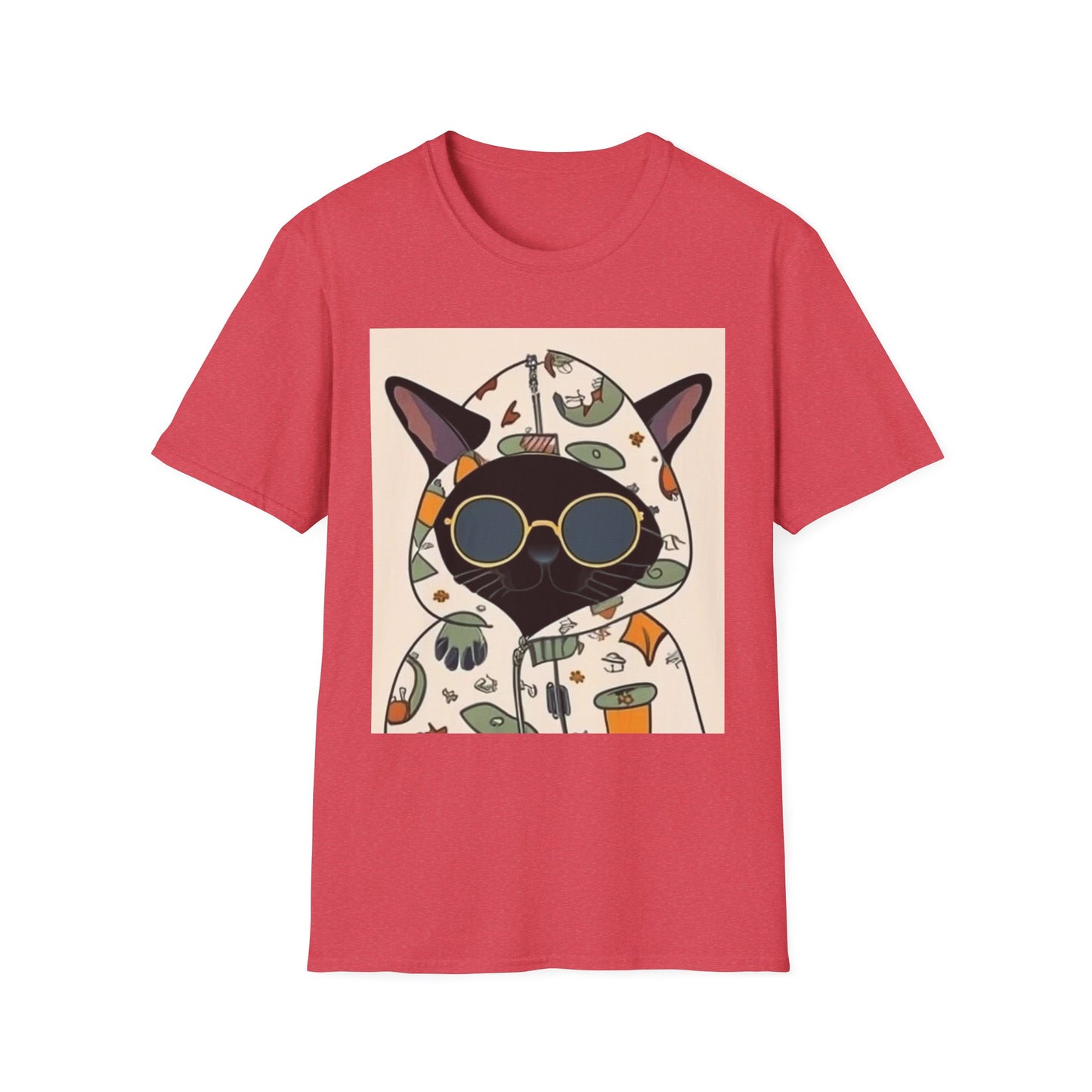 Cool Cat Graphic Unisex Softstyle T-Shirt - Perfect Gift for Cat Lovers