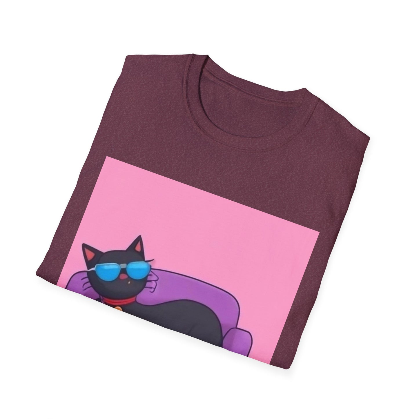 Chill Cat Unisex T-Shirt - Cool Sunglasses & Couch Vibe