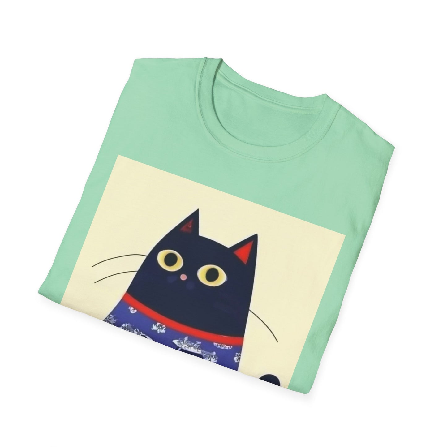 Cute Cat Illustration Unisex Softstyle T-Shirt