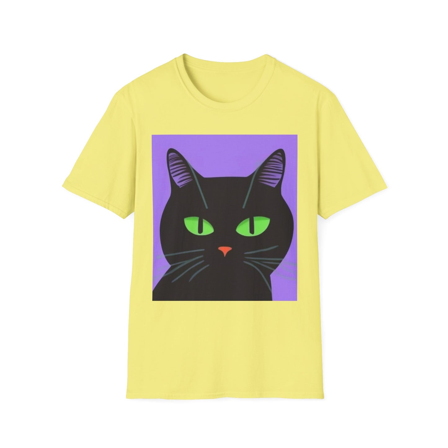 Cool Black Cat Unisex Softstyle T-Shirt - Perfect for Cat Lovers