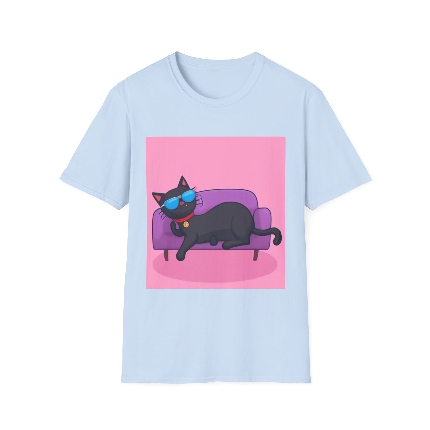 Chill Cat Unisex T-Shirt - Cool Sunglasses & Couch Vibe