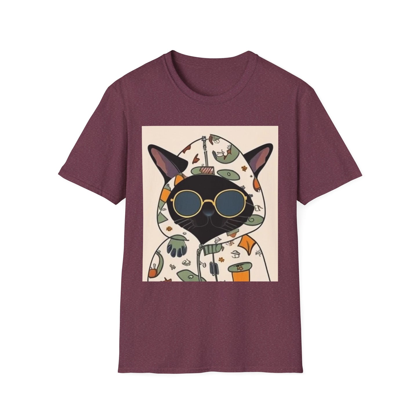 Cool Cat Graphic Unisex Softstyle T-Shirt - Perfect Gift for Cat Lovers