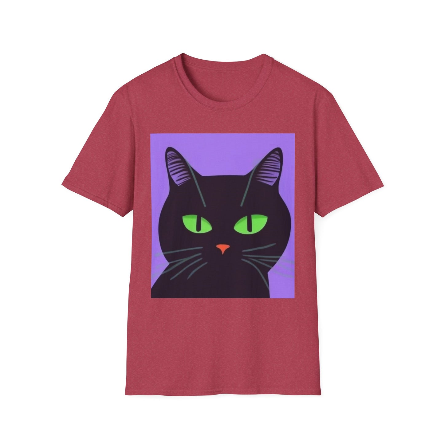 Cool Black Cat Unisex Softstyle T-Shirt - Perfect for Cat Lovers