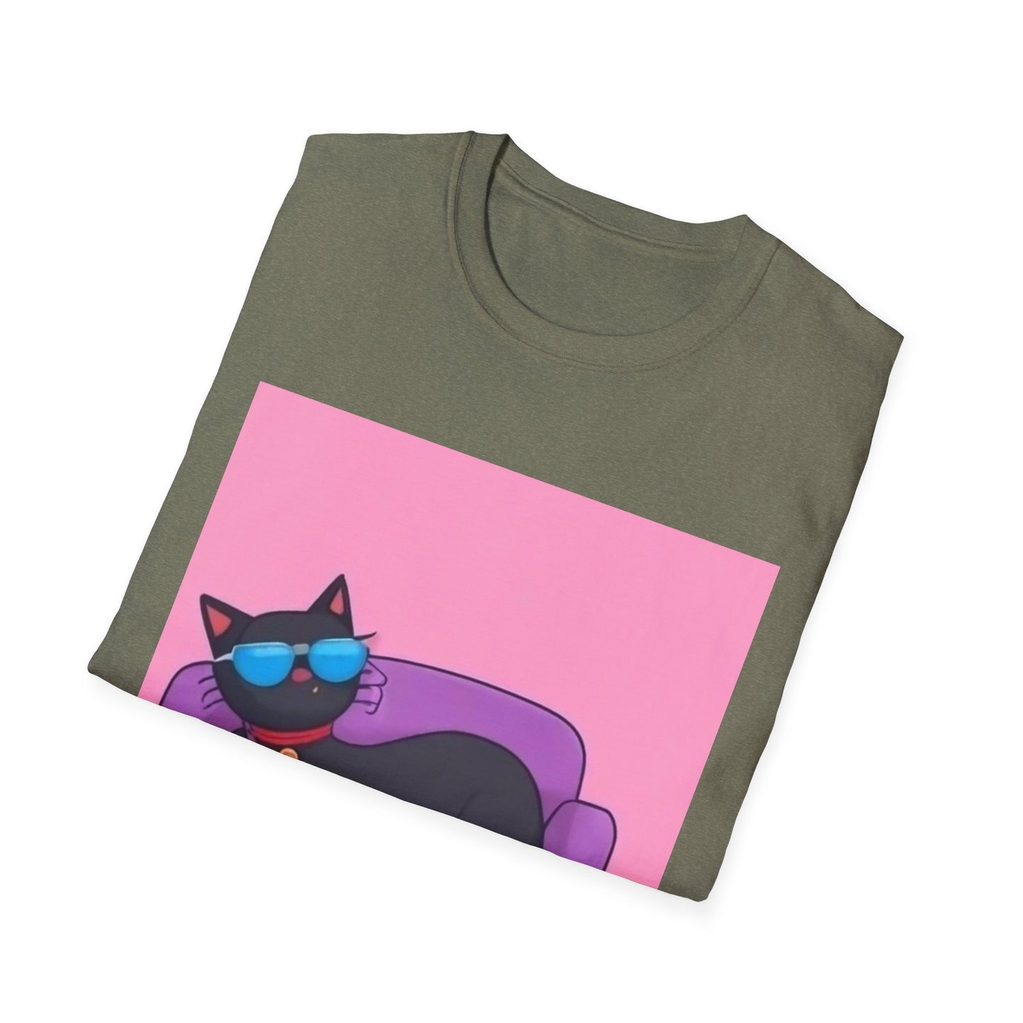 Chill Cat Unisex T-Shirt - Cool Sunglasses & Couch Vibe