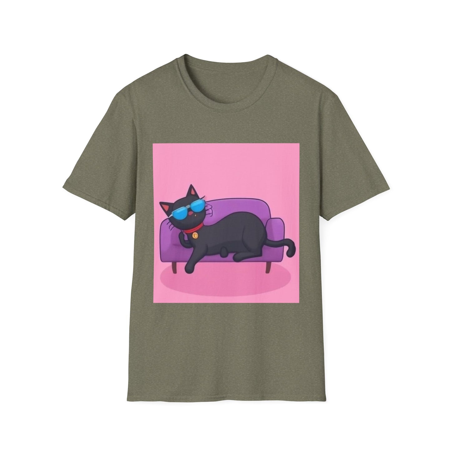 Chill Cat Unisex T-Shirt - Cool Sunglasses & Couch Vibe