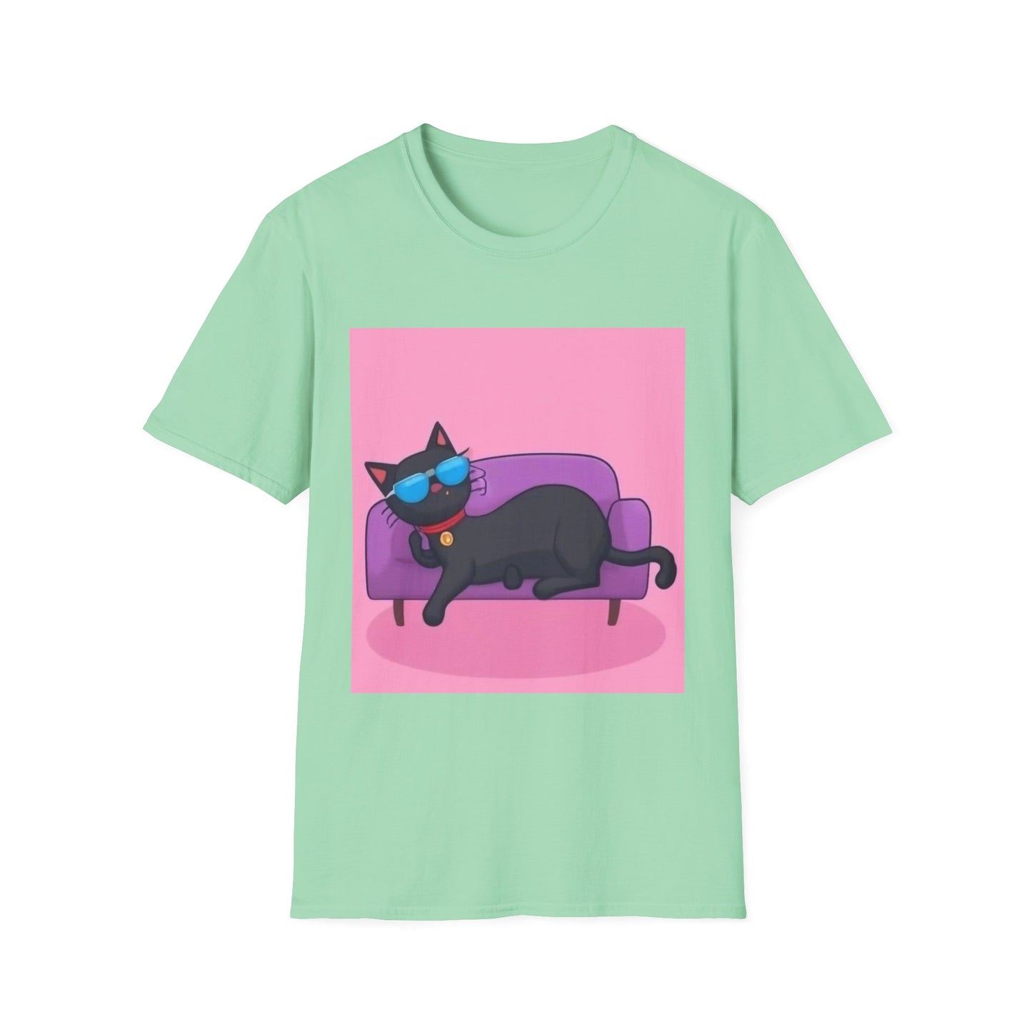 Chill Cat Unisex T-Shirt - Cool Sunglasses & Couch Vibe