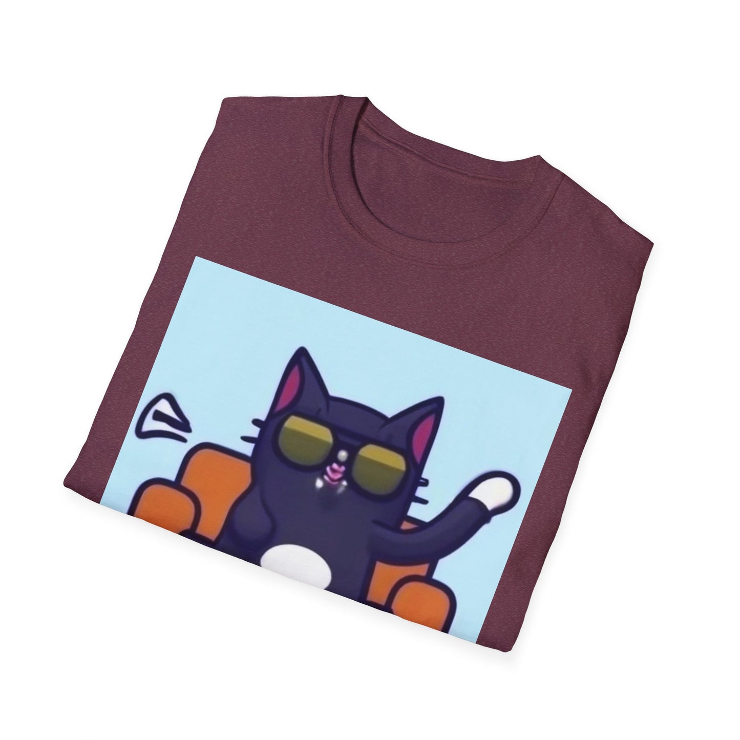 Chill Cat Unisex Softstyle T-Shirt - Perfect for Cat Lovers and Cozy Days