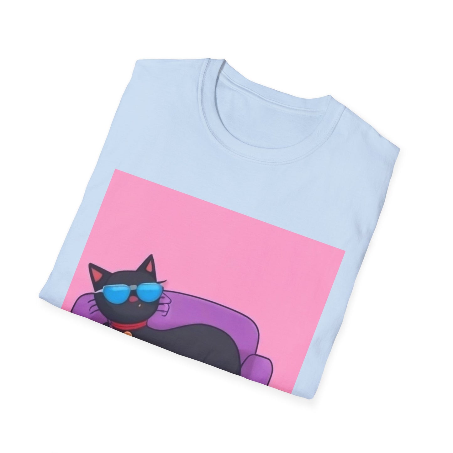 Chill Cat Unisex T-Shirt - Cool Sunglasses & Couch Vibe