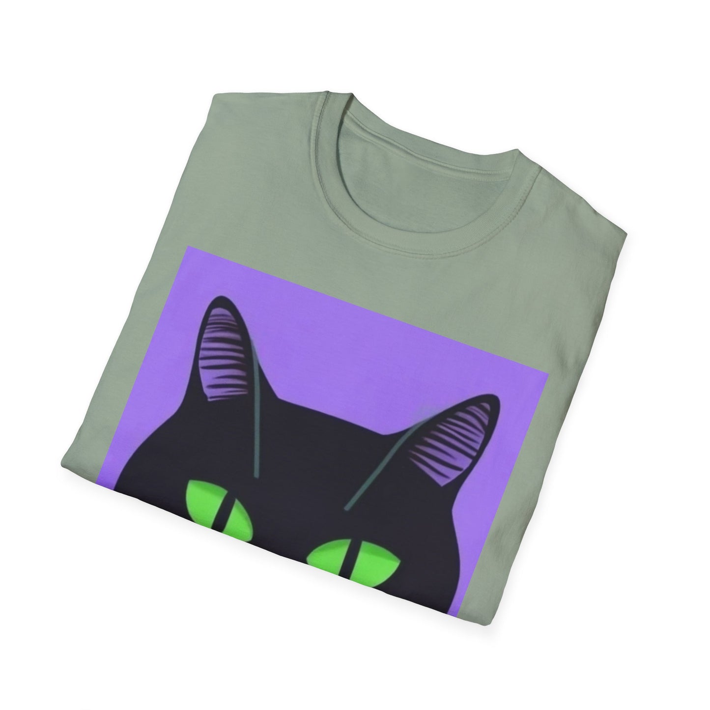 Cool Black Cat Unisex Softstyle T-Shirt - Perfect for Cat Lovers