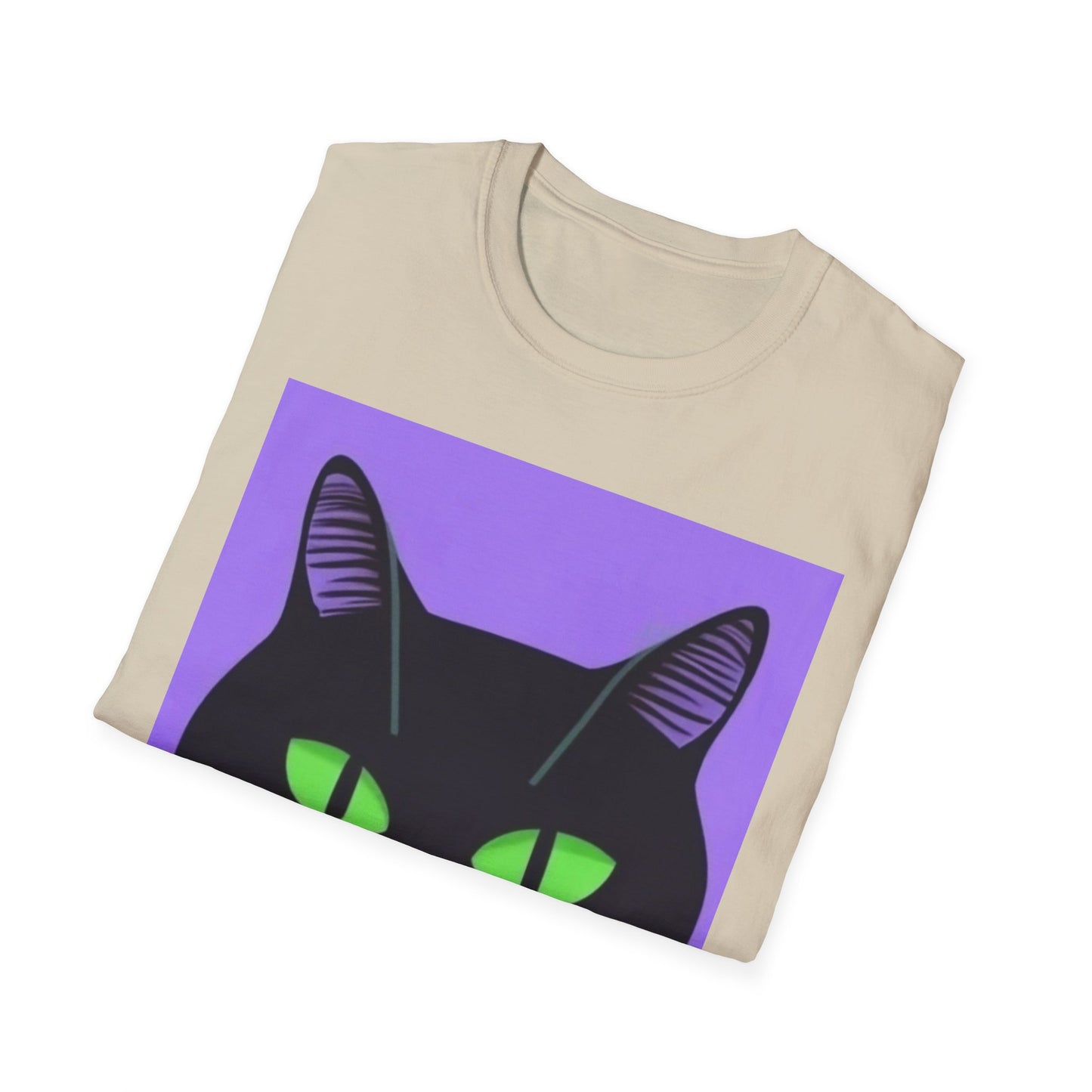 Cool Black Cat Unisex Softstyle T-Shirt - Perfect for Cat Lovers