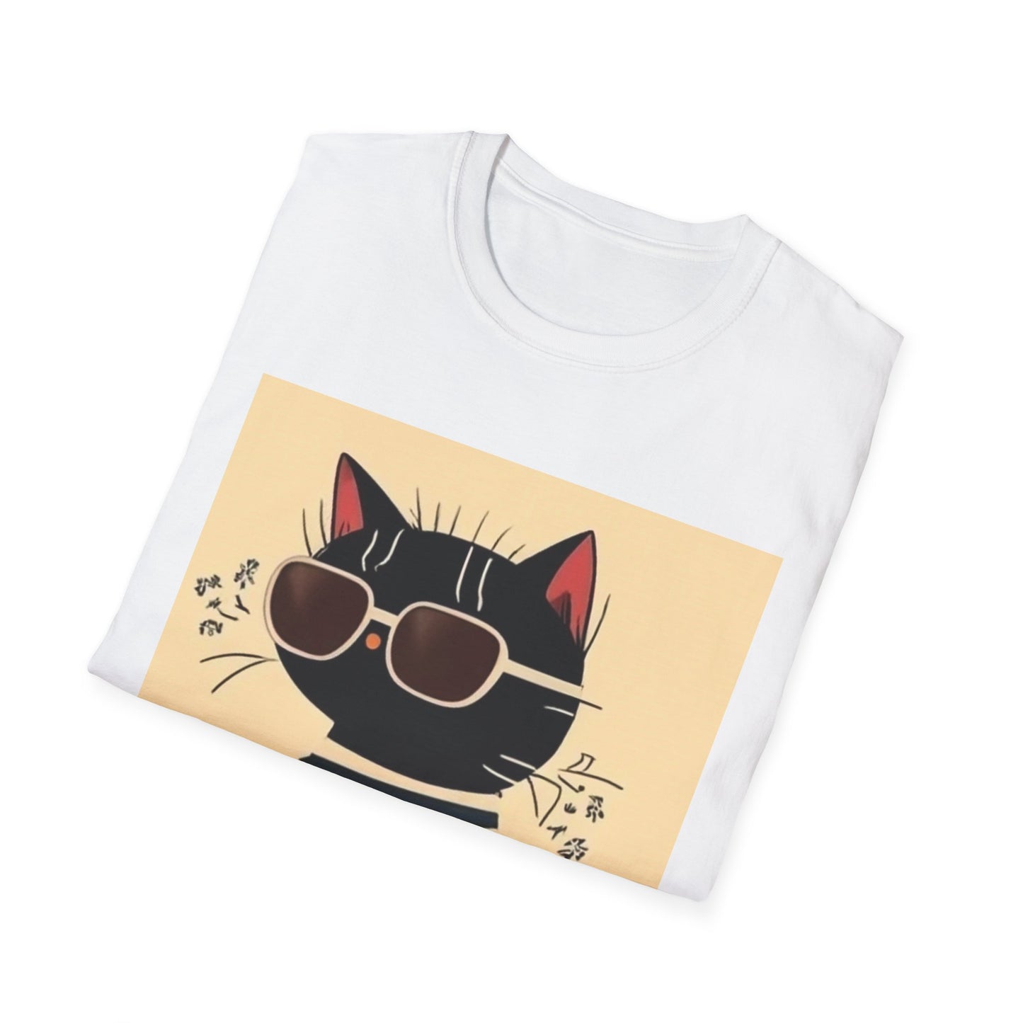 Unisex Softstyle T-Shirt Cat With Cool Glasses