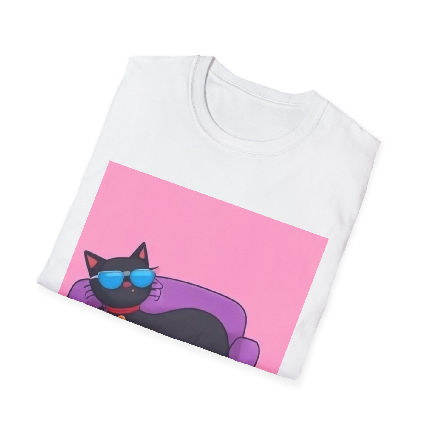 Chill Cat Unisex T-Shirt - Cool Sunglasses & Couch Vibe