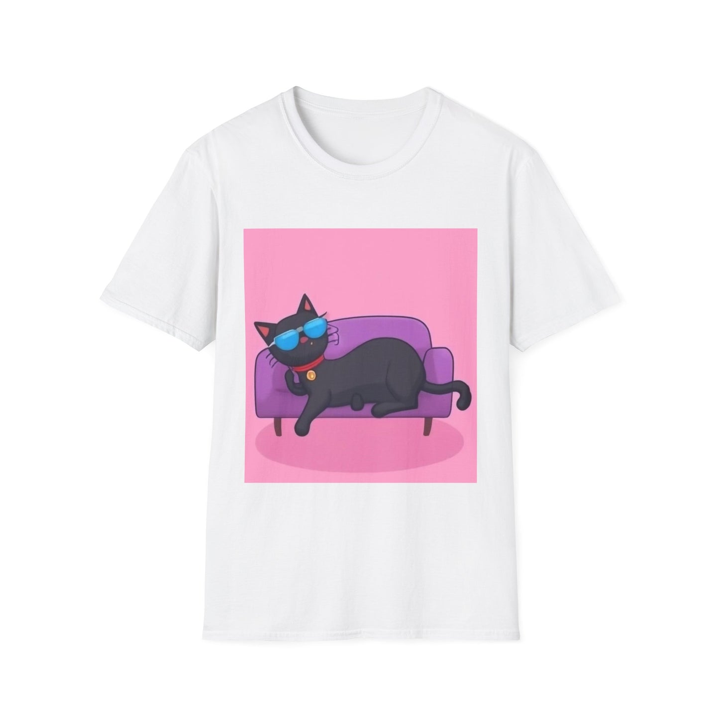 Chill Cat Unisex T-Shirt - Cool Sunglasses & Couch Vibe