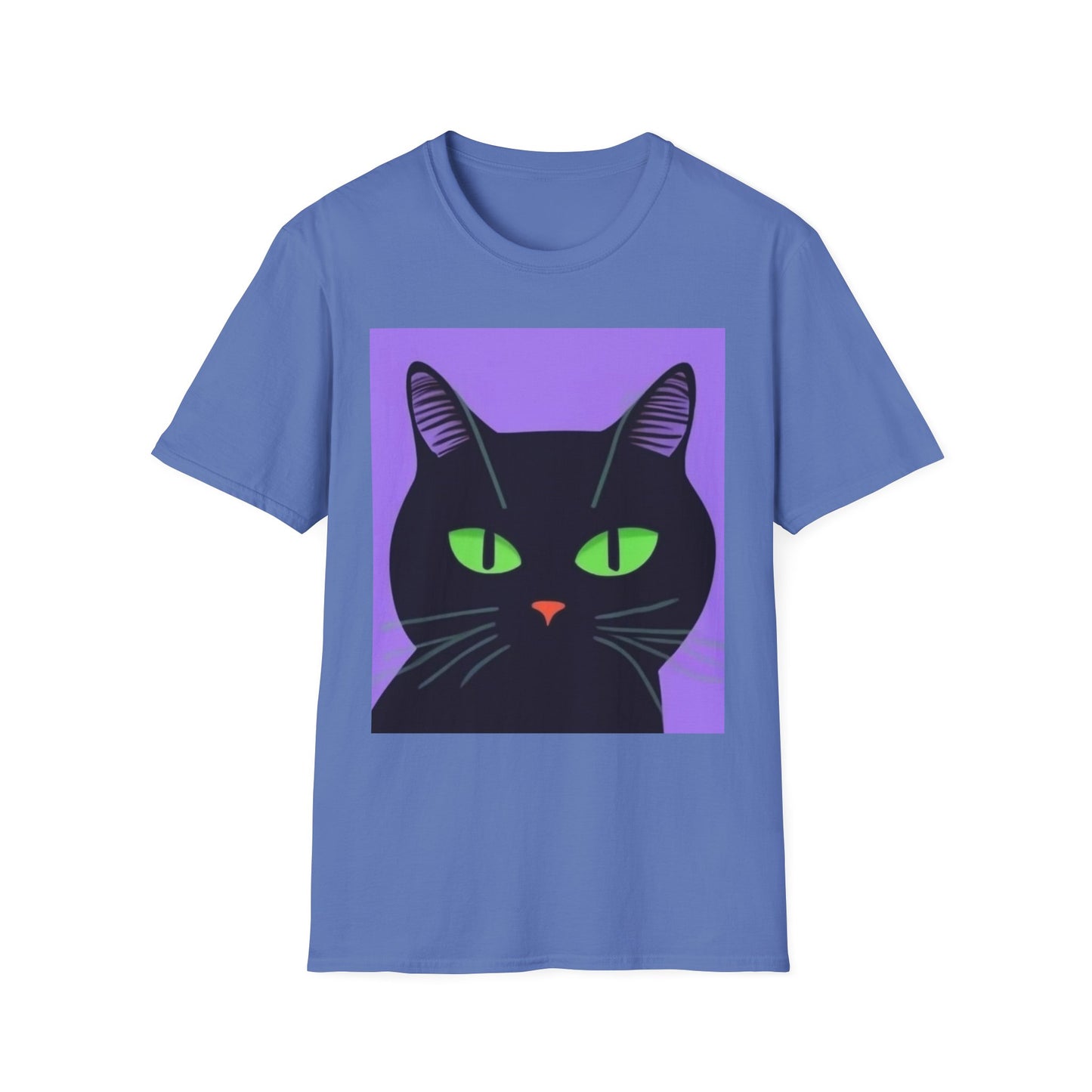 Cool Black Cat Unisex Softstyle T-Shirt - Perfect for Cat Lovers