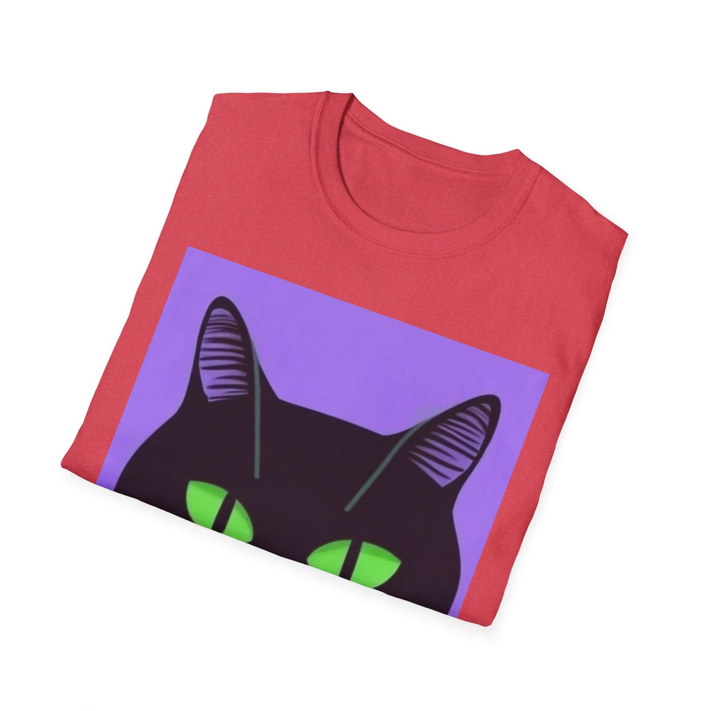 Cool Black Cat Unisex Softstyle T-Shirt - Perfect for Cat Lovers