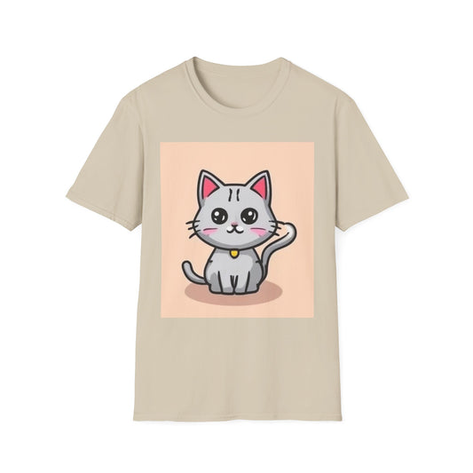 Cute Cat Graphic Unisex Softstyle T-Shirt - Perfect Gift for Cat Lovers