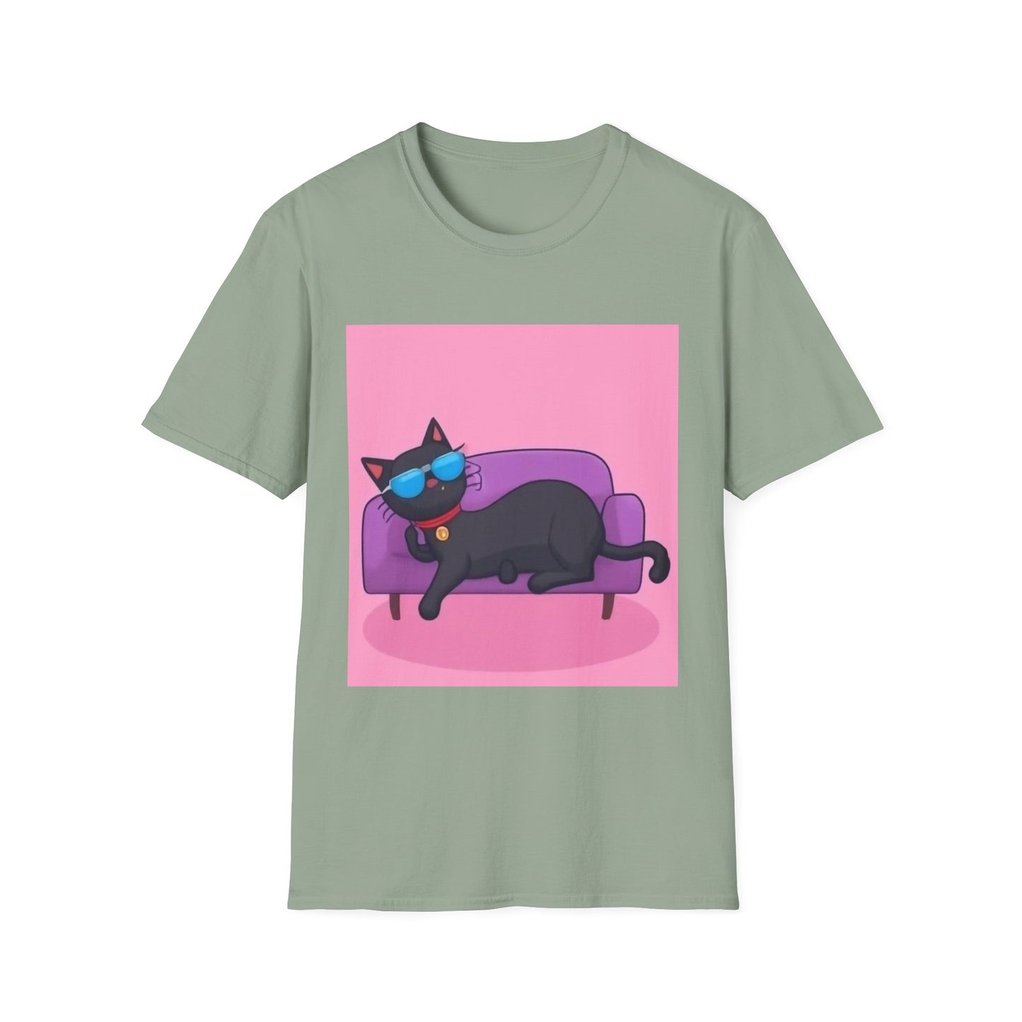 Chill Cat Unisex T-Shirt - Cool Sunglasses & Couch Vibe